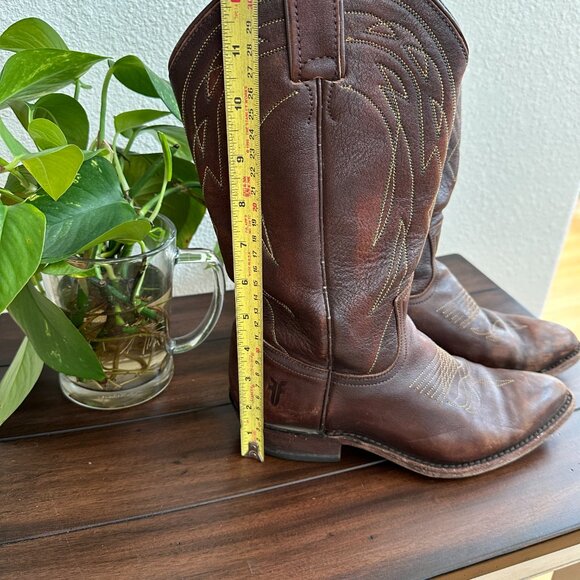 Frye Women's Billy Pull On Cowgirl Boot, Brown, Size 8.5 - Picture 6 of 16